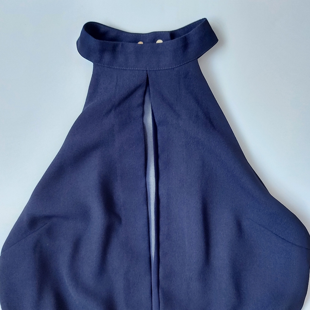 Dynamite Halter Peplum Top, Blue, Small - Picture 4 of 10
